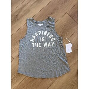 Spiritual Gangster Happiness Is The Way Graphic Tank Top Heather Grey WMT420 L